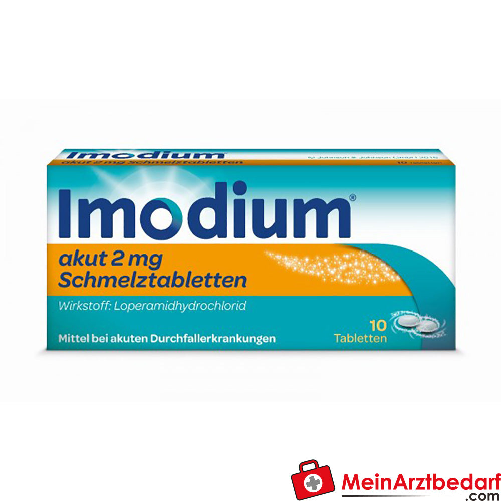 Johnson & Johnson Imodium akut Schmelztabletten 2 mg, 10 Stück – gegen akuten Durchfall