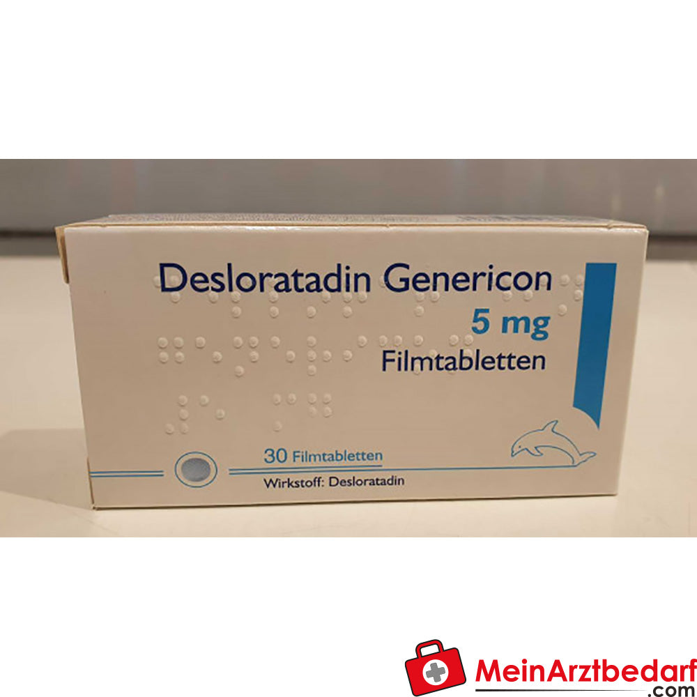 Genericon Desloratadin 5 mg Filmtabletten 30 Stück, Antihistaminikum bei allergischer Rhinitis und Urtikaria