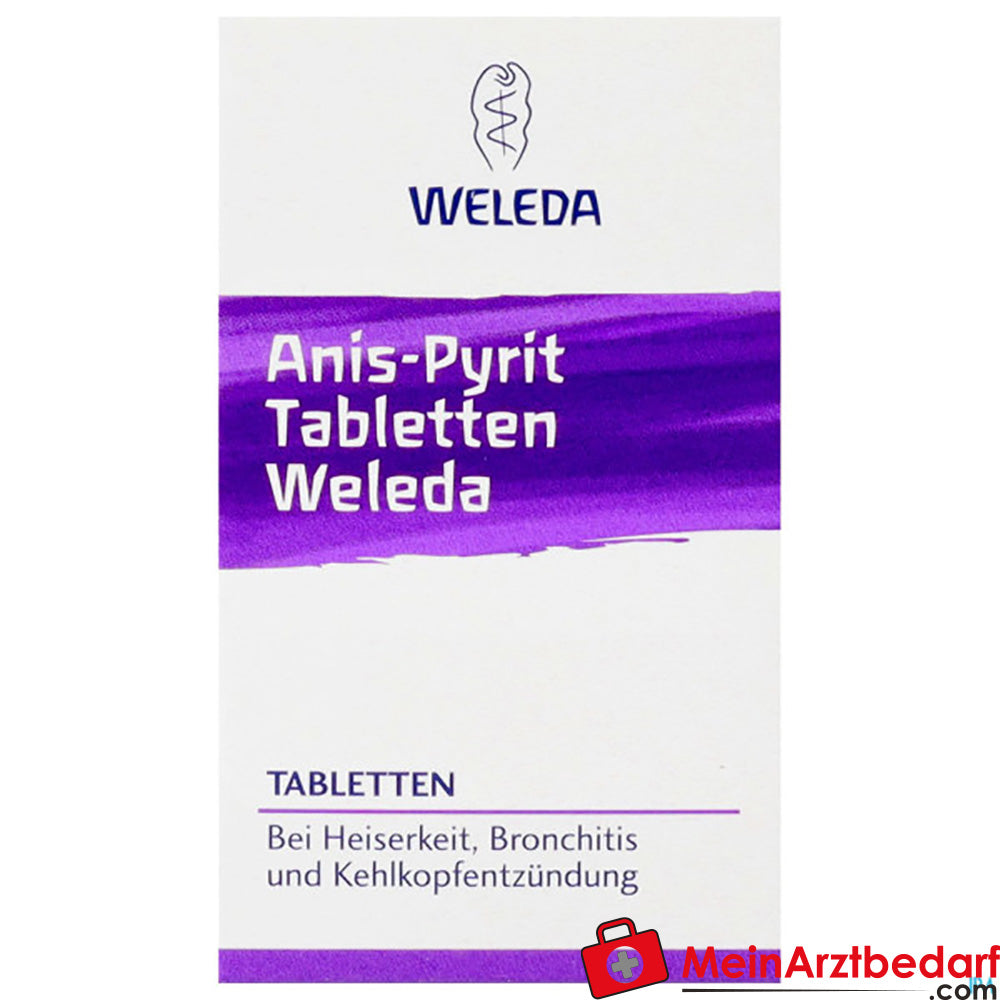 Weleda Anis Pyrit Tabletten 80 Stück, homöopathisch bei Heiserkeit, schleimlösend, ab 2 Jahren