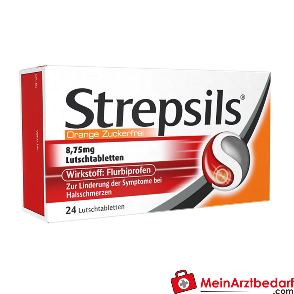 Strepsils Flurbiprofen Lutschtabletten zuckerfrei Orange 24 Stk