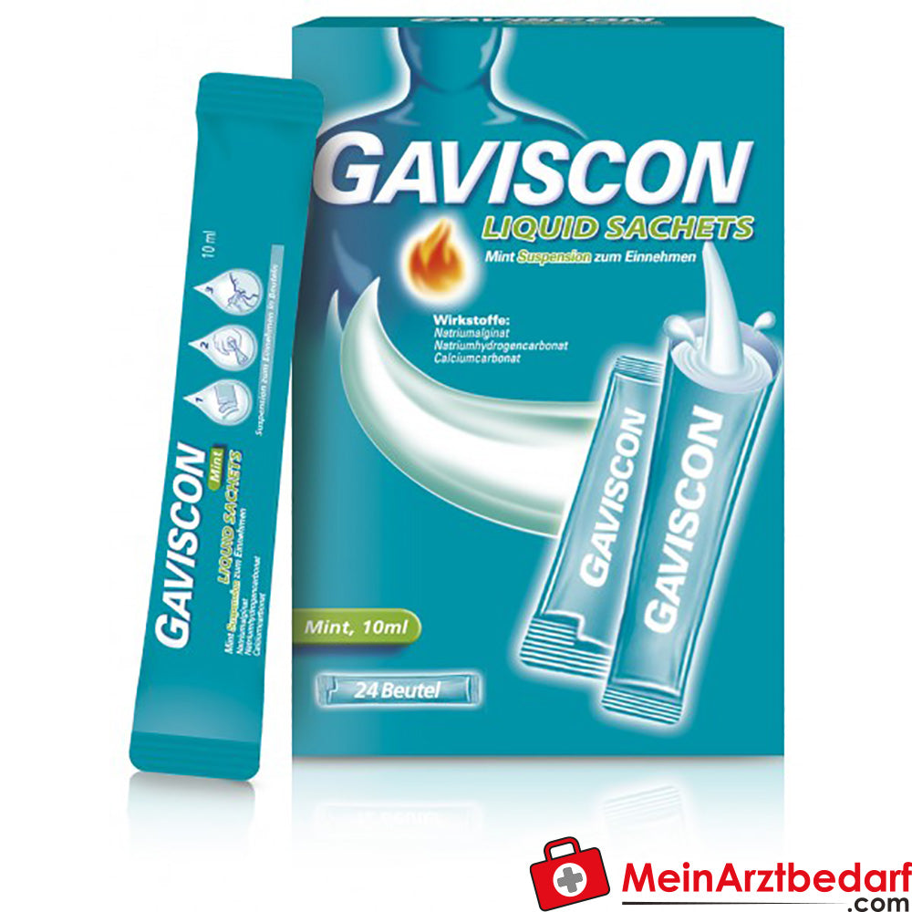 Gaviscon Sospensione liquida alla menta 24 pezzi Bruciore di stomaco reflusso