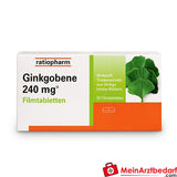 RTP01 Ginkgobene Filmtabletten 240 mg, 30 Stück, Ginkgo-biloba-Extrakt zur Gedächtnis- und Konzentrationsförderung
