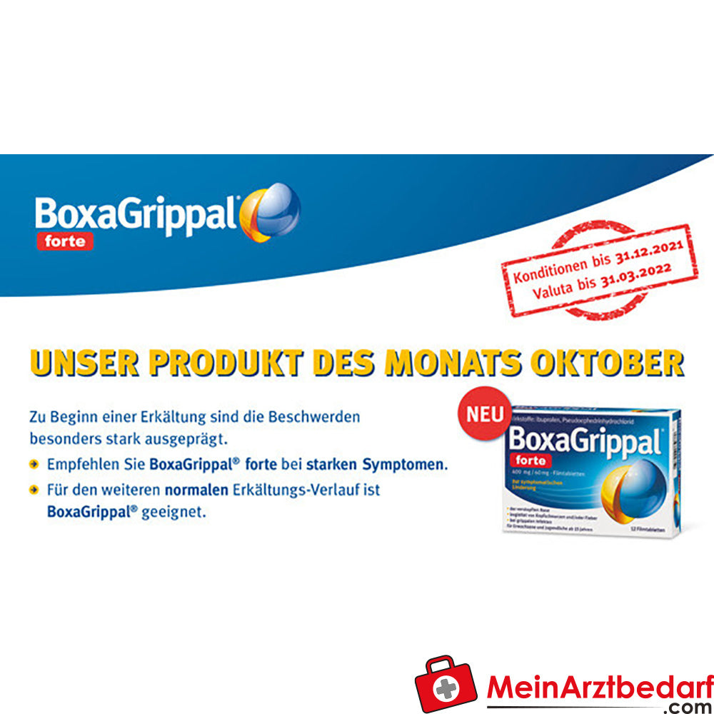 BoxaGrippal forte comprimés pelliculés 400 mg/60 mg, 12 pces - refroidissement, antipyrétique et décongestionnant (dès 15 ans)