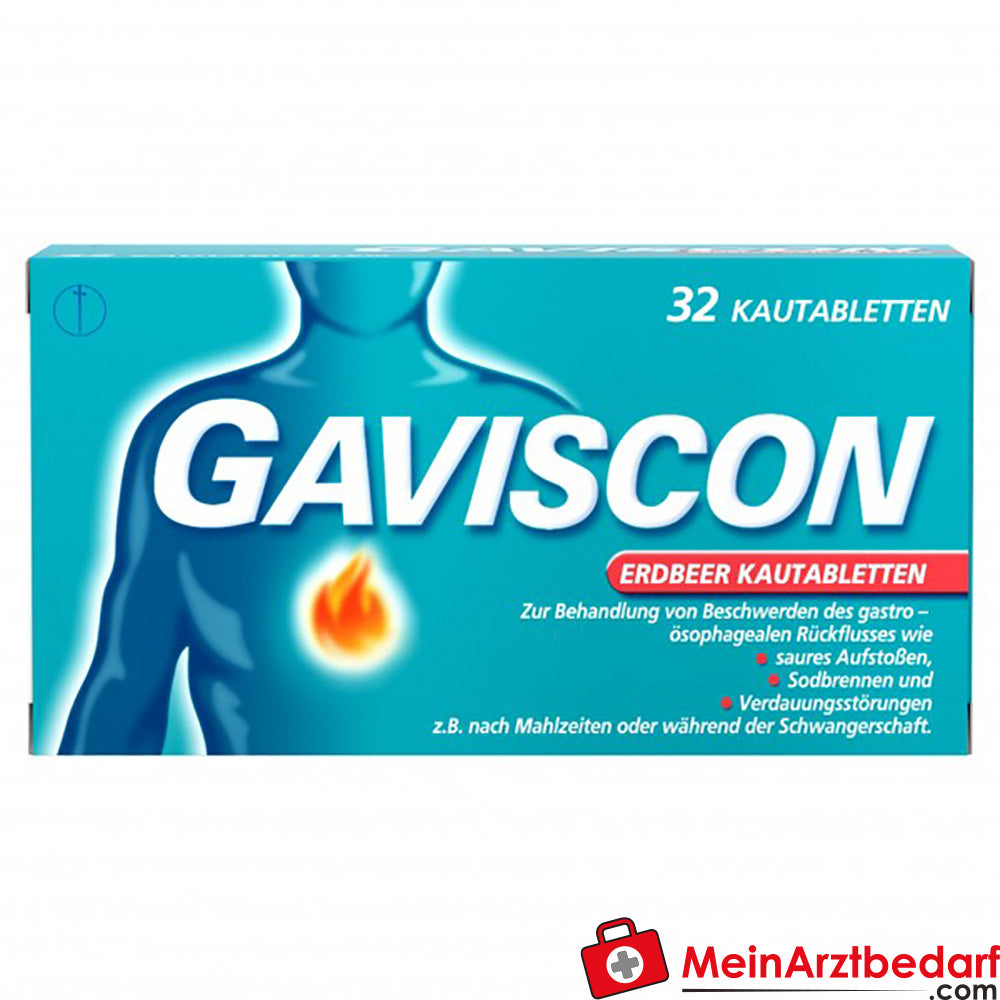 Gaviscon Fragola Compresse masticabili 48 pezzi - per bruciore di stomaco e reflusso acido, a partire dai 12 anni di età