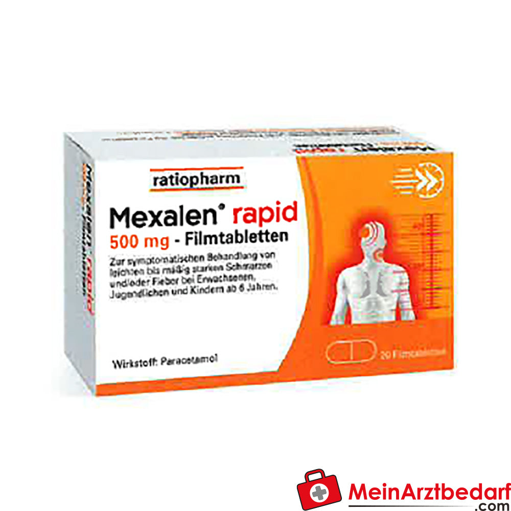 ratiopharm Mexalen rapid Comprimés pelliculés Paracétamol à action rapide 20 pces dès 4 ans