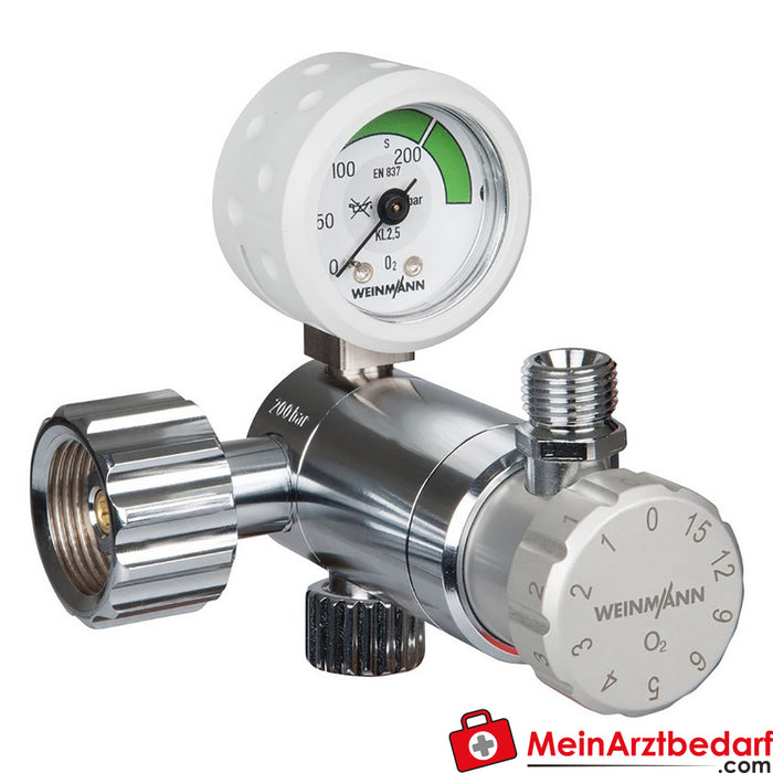 Weinmann Redutor de pressão de oxigénio de alto fluxo OXYWAY Fast II | Parafuso de ligação: 30 mm | Esquerda