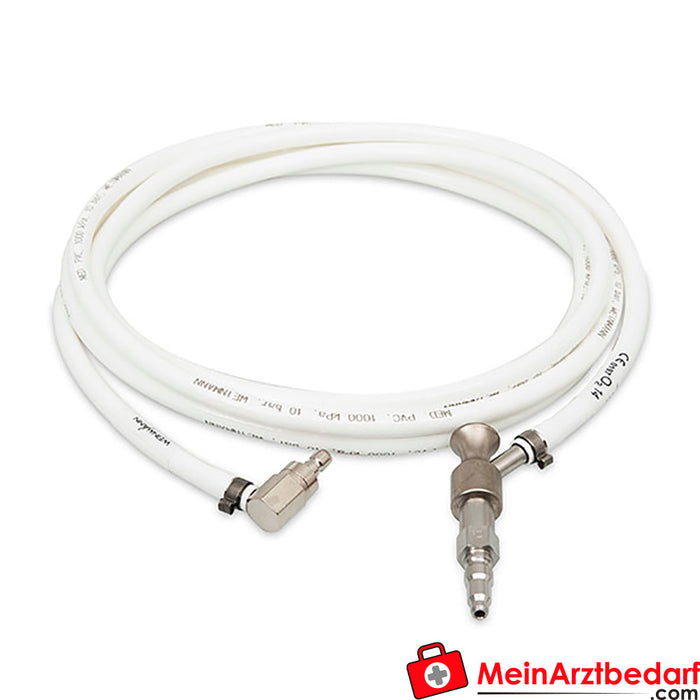 Tuerca de unión Weinmann 90° G 3/8'' con rosca interior -90° conector acodado tipo Walther, longitud: 1 m en blanco