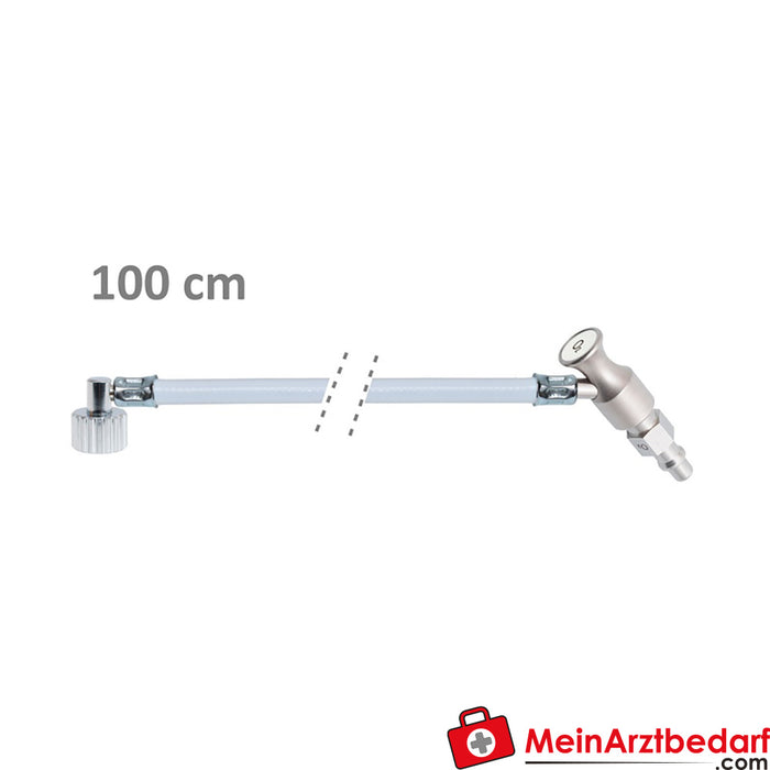 Weinmann 氧气压力软管 | 弯头喷嘴：G 3/8" / 插头：ZGA (DIN 13260) | 长度：100 cm