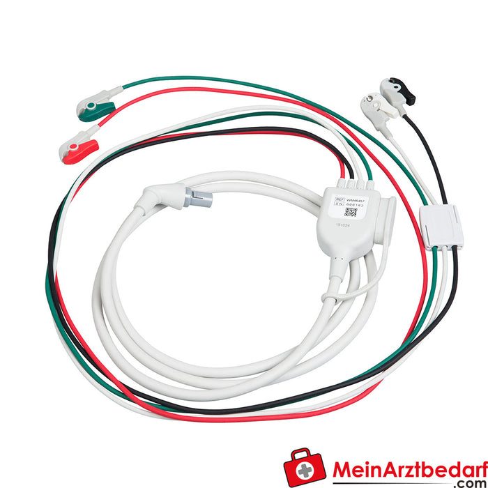 Weinmann Câble ECG, 2,4 m, AHA, avec connecteur pour câble ECG supplémentaire à 6 pôles, pour MEDUCORE Standard².