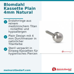 Blomdahl Erstohrstecker Plain Titan natur, 4 mm, 10 Stk..