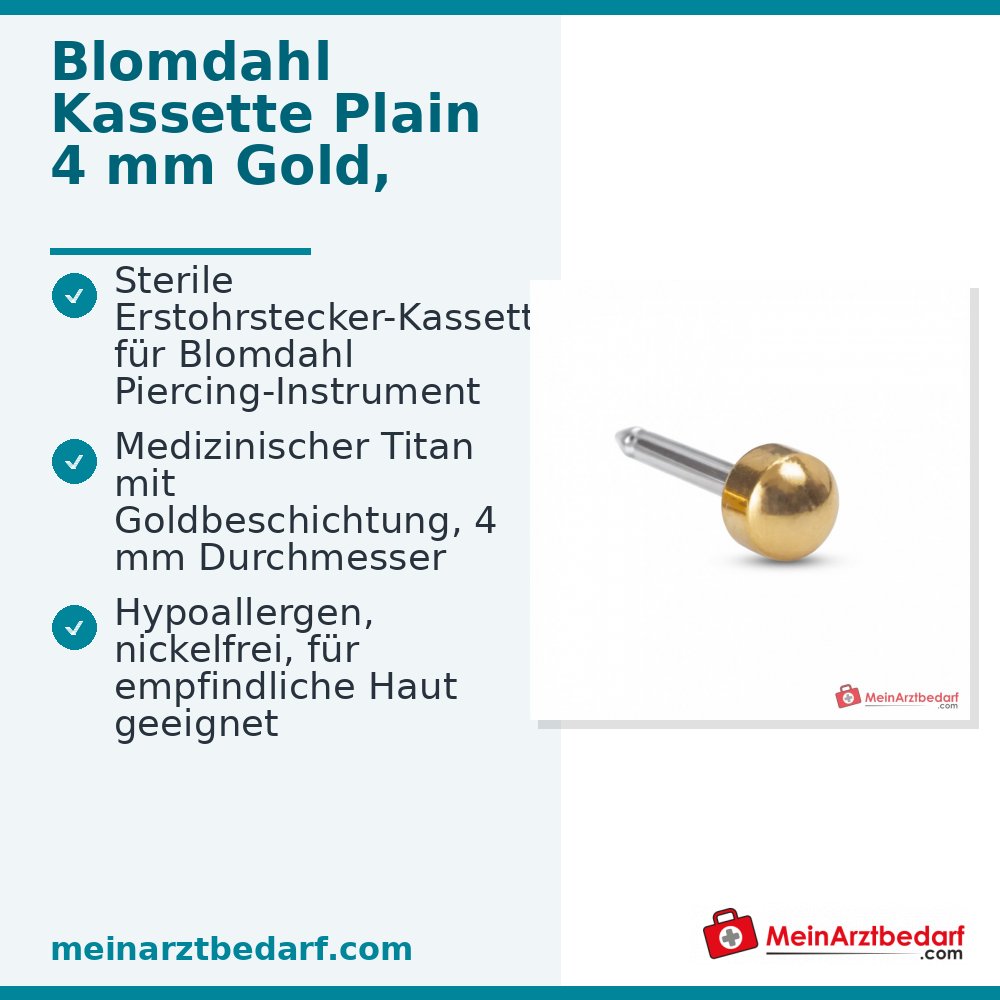 Blomdahl Erstohrstecker Plain Titan gold, 4 mm, 10 Stk..