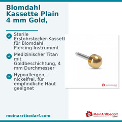 Blomdahl Erstohrstecker Plain Titan gold, 4 mm, 10 Stk..