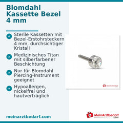 Blomdahl Erstohrstecker Bezel silber, 4 mm, 10 Stk..