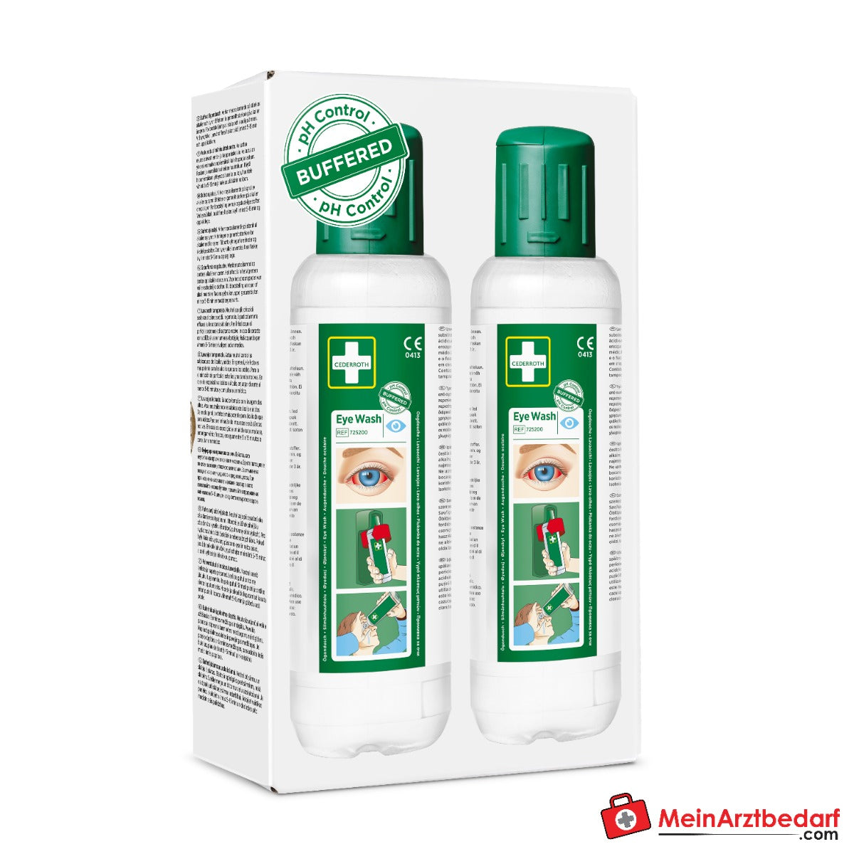 Cederroth Augendusche, 2 x 500 ml gepufferte Salzlösung.