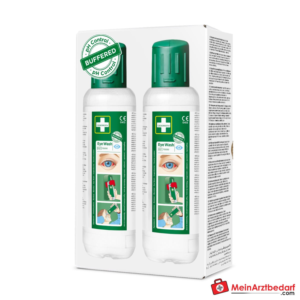 Cederroth Augendusche, 2 x 500 ml gepufferte Salzlösung.