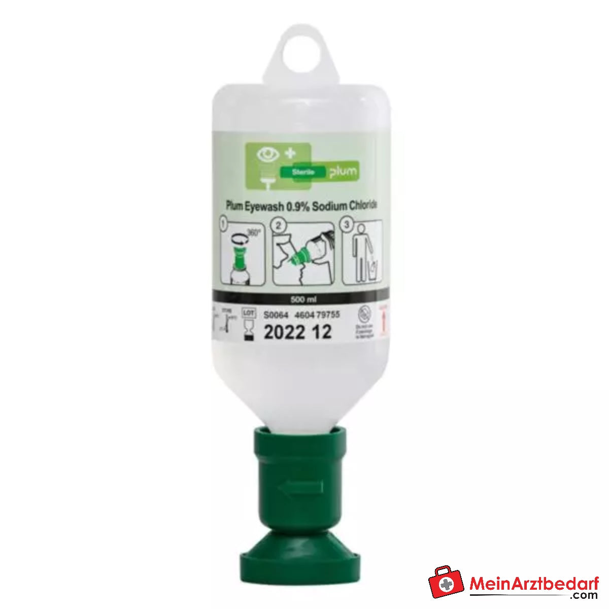 Plum Augenspülflasche NaCl 0,9 % 500 ml.