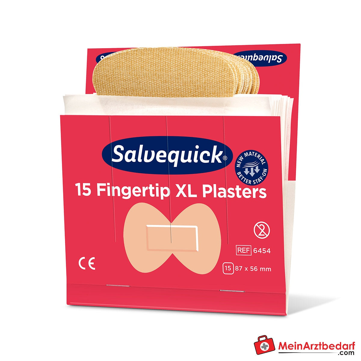 Salvequick Fingertip-Pflaster Refill Textil, 6 x 15 Stück.