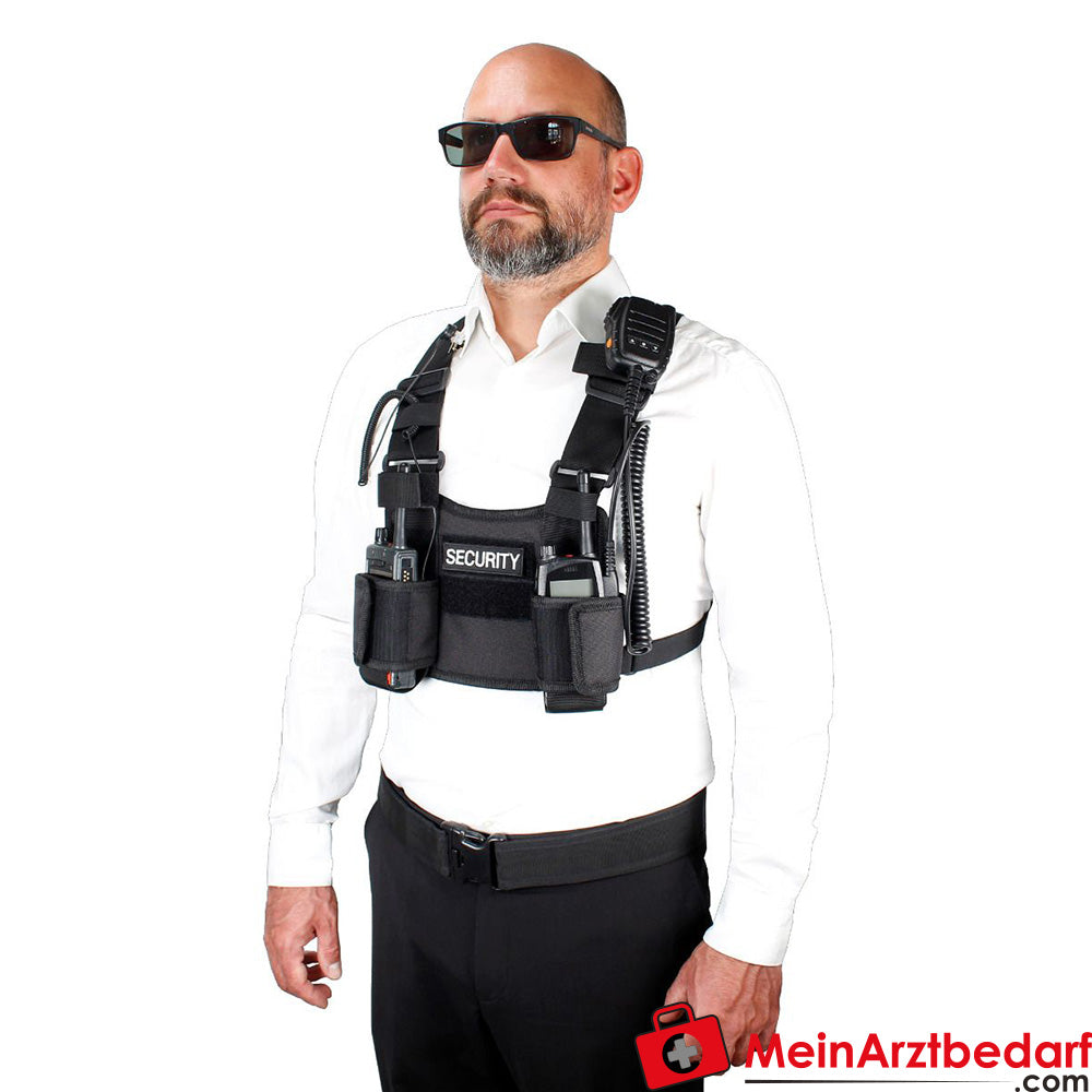 TEE-UU CHEST TWIN Funkgeräte-Harnisch - schwarz.