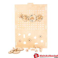 Motorikspielwand Zahnräder & Steckspiel aus Holz - Modul für Fix&Foxi Playhouse by KuWiH.